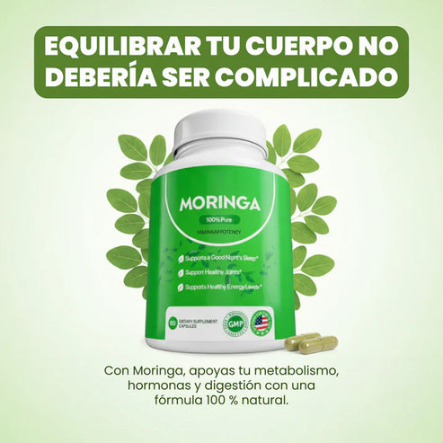 Moringa Cápsulas- superalimento rico en antioxidantes y vitaminas